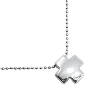 TIFFANY&Co. Roman cross Necklace Ball chain Silver925 cross 13.4g Women